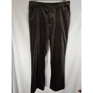 Ellen‎ Tracy Velour Straight Leg 5 Pocket Stretch Jeans Mahogany Women Sz 14 NWT